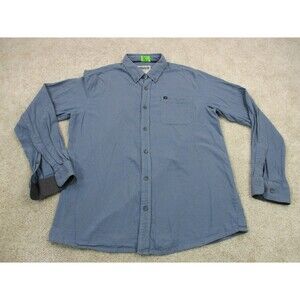 Mountain Khakis Shirt Mens Medium M Blue Cotton Long Sleeve Casual Button Up